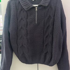 Cozy Black Cable Knit Sweater